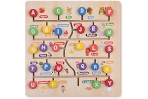 Boxiki kids Zabawka Montessori. Nauka się liczyć z naszą drewnianą zabawką dla dzieci! Świetny sposób na naukę liczenia i kolorów (Tablica literowa)