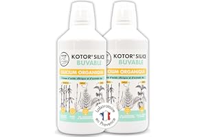 KOTOR PHARMA KOTOR SILICE BUVABLE 1L | Lot de 2 | Silicium Organique Naturel et Francais | Fortement Dosé | Articulations, Os, Cartilages, Peau, Ongles, Cheveux | Silicium + Bambou + Ortie + Prêle