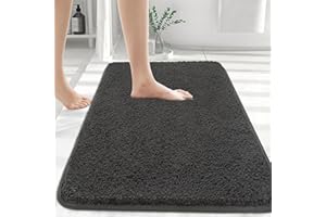 Myting Bath Mats for Bathroom 70x120 cm Large Bath Mat, Soft Microfibre Bathroom mats Non Slip Washable, Rubber Backed Bathroom Rug Carpet Grey