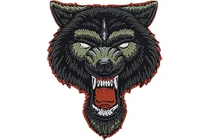 Finally Home Angry Lone Wolf - Toppa termoadesiva per motociclisti, con testa di lupo, toppe per la schiena, per giubbotti in pelle