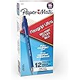 Paper Mate DYMO FlexGrip Ultra F Blue Pack of 12 Ballpoint Pens (Blue, Plastic, Metal, 0.8 mm, Fine, Pack of 12)