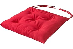 SOFTILLO Chair Cushion With Ties Seat Pad For Dining Chairs Kitchen Thick Italian Fabric Garden Tie On Square Comfortable Indoor Outdoor Seat Pad Cushion Living Room Patio Garden Office Shop Red
