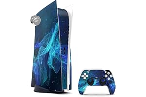 Skins4u Skin Design kompatibel mit Playstation 5 Disk Edition Vinyl Aufkleber Sticker Folie Gaming Case PS5 Cover Konsole Controller Star Spiral