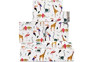 Central 23 - Papel de regalo para niños - Safari en la selva - Verde - 6 hojas de papel de regalo para niños, niñas, cumpleaños, niños, reciclable