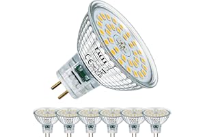EACLL Żarówki LED GU5.3 Neutralne białe, 6,5 W odpowiednik Halogenu MR16 60 W, zestaw 6, 4000 K 700 lumenów Oświetlenie bez migotania, duża wiązka punktowa 120°, nieściemnialna lampa odblaskowa AC/DC