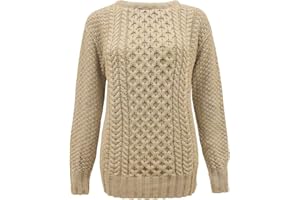 Generation Fashion New Ladies Women Aran Knit Long Sleeve Crew Neck Knitted Cable Jumper Sweater Pullover Top 8-30