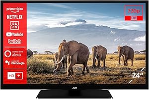 JVC LT-24VH5156 24 Zoll Fernseher/Smart TV (HD-Ready, HDR, Triple-Tuner, Works with Alexa, Bluetooth) - 6 Monate HD+ inkl. [2023], Schwarz