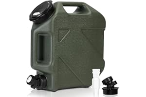 RUYI Bidon d'eau avec robinet et couvercle à visser, sans BPA, réservoir d'eau potable, portable avec poignée, pour caravane, pique-nique, randonnée, bleu transparent