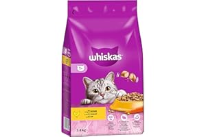 WHISKAS Katzen Trockenfutter Beutel Adult 1+ mit Huhn 3,8kg