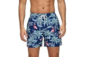 Vorvowry Kąpielówki męskie, szybkoschnące, oddychające, z podszewką z siatki i ukrytą kieszenią na zamek błyskawiczny, moda kąpielowa, męskie szorty