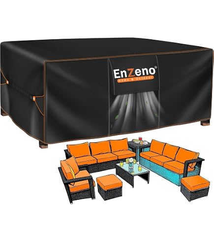 Gartenmöbel-Abdeckplane Wasserdicht – 350x260x90 Cm, Aus 420D Oxford, Mit Schnallen & Kordelzug, Schwarz