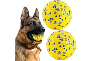 SUNNEKO 2 pelotas para perros pequeños y medianos pelotas interactivas para perros de juguete para perros de fútbol con juguete acuático flotante indestructible inteligencia, diámetro 7 cm