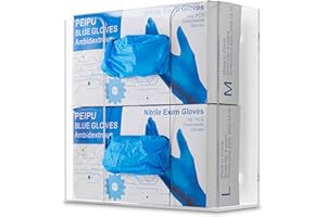 Stock Your Home Double Acrylic Gloves Dispenser, Tissue Box Shelf, Glove Holder Wall Mount, for Kitchen, Cleaning Closet, Lab, Exam, Office