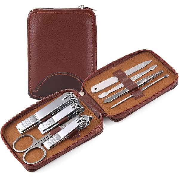 Xanthelle Nagelpflege-Set – 8-teilig, Aus Edelstahl, Inkl. Nagelschere, Fußnagelknipser & Zwicker