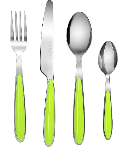 Baroni Home Set 24 pz Posate da Tavola in Acciaio Inox, Posate con Manico in Resina Color Legno per 6 Persone, Lavabili in Lavastoviglie, Forchetta, Coltello, Cucchiaio, Cucchiaino da The o Dolce