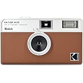 KODAK EKTAR H35 yarım formatlı film kamerası, 35 mm, tekrar kullanılabilir, odaklanma yok, hafif, kullanımı kolay (kahverengi