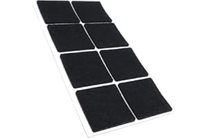 Adsamm® / 8 x patins en feutre / noirs / 50x50 mm / carré / épaisseur 3,5 mm / patins glisseurs auto-adhésifs de qualité optimale
