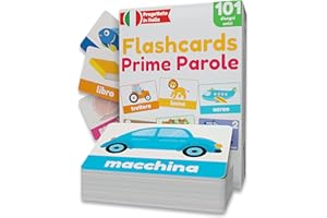 LEARNWORX Flashcards Prime Parole | Bambini 1-3 Anni | Carte Educative | Alphabet Lettere Numeri Colori Forme Animali | 101 Carte di Apprendimento | Dai 12 Mesi | Gioco Linguaggio & Sviluppo