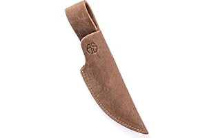 Angus Stoke Etui à Couteau en Cuir de Haute qualité pour la Chasse, Les Loisirs et la Cuisine - Etui à Couteau de Ceinture en Cuir Extra épais - Sac à Couteau Jack