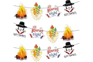 NIKOLAUS Bonfire Night Party Decorations, Bonfire Night Bunting Banner Fireworks Night Decorations, Guy Fawkes Banner for Bonfire Night Party Supplies Backdrop Photo Props