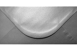 KARMA KRAFTS DL - Long 110mm x 220mm Pearlescent Silver Envelopes x 12