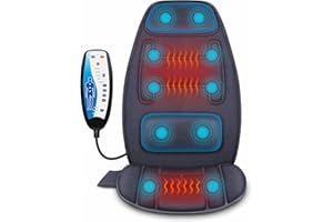 Snailax Back Massager with 2 Heat Levels, Mother's Day Gifts, Massager Chair for Back Pain, 10 Vibration Massage Motors, Gifts for Women Men