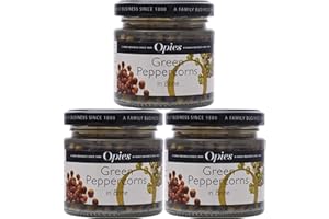 WORLD FOOD SHOP Opies Green Peppercorns in Brine 115g (Pack of 3) - Gourmet Flavour Enhancer for Culinary Creations! Premium Quality Brined Green Peppercorns