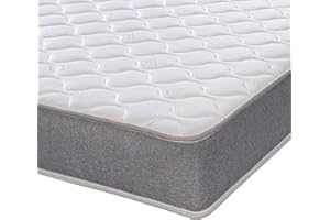 eXtreme comfort ltd Cooltouch Essentials Grey 18cms Deep Hybrid Spring & Memory Foam Value Mattress, 3ft Single (3ft x 6ft3, 90cm x 190cm)