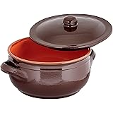 Colì Maioliche e Terrecotte dal 1650 Brunella-Tegame con Coperchio, 2 L, Terracotta, Marrone, 20 cm