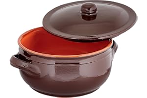 Colì Maioliche e Terrecotte dal 1650 Tegame con Coperchio Brunella, Terracotta, Marrone, 20x20x16 cm