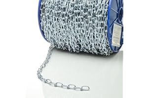 DQ-PP KNOTENKETTE | 2,8 mm | DIN 5686 | 10 m | Dekokette Zierkette Gartenkette Stahl VERZINKT Gliederkette Lampenkette Kette Deko Garten