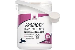 FUREVER FRIENDZ PET SUPPLIES Dog Probiotic Powder – Bacon Flavour Probiotic for Dogs – Dog Digestive Supplements w/No Gluten or Dairy – Mix-In Powdered Probiotics for Dogs Powder by Furever Friendz