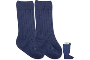 BABYZOCO Calcetines Altos de Algodón para Bebé, Calcetas Largas para Bebé, Medias Largas de Algodón para Bebé, Apto para 12 a 24 meses