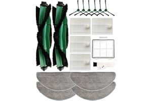 iRobacc 18 Juego de Accesorios para iRobot Roomba 105 Combo/Roomba Combo Essential/Roomba Combo 2 Essential: 2 Cepillo Principal, 4 Toallitas, 4 Filtros, 6 Cepillos Laterales