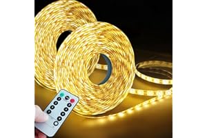 Homeleo 2 Pack Warm White Battery Powered LED Strip Lights Indoor, 8 Mode Remote LED Light Strip for Bicycle Night Riding Camping Tent Hurricane Emergency Halloween Parade Costume Window Bedroom Decor