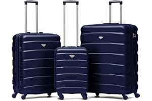 Flight Knight Set of 3 Lightweight 4 Wheel ABS Hard Case Suitcases Cabin & Hold Luggage Options Approved for Over 100 Airlines Including easyJet, British Airways, Ryanair, Jet2 & Many More