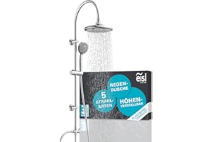 EISL PIOGGIA D'ESTATE DX1005CS-A, colonna doccia senza miscelatore, doccia con ampio getto a pioggia e doccetta, colonna doccia, ideale per il retrofit