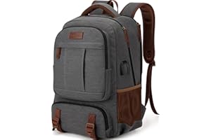 Tzowla Canvas Laptop Backpack Mens Womens,Vintage Travel Work Hiking Backpacks,School College Rucksack Fits 15.6-17.3 Inch Computer,Bookbag with USB Charging Port