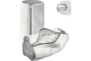 TZEKING 2 Stück Schuhwaschbeutel,39 * 19CM Wäschenetz Wäschesack, Wäschenetz Schuhe mit 360°-Reinigungsflaum, Wiederverwendbare Sneaker Waschbeutel, Schuh Wäschebeutel mit Reißverschlussfür Sneaker