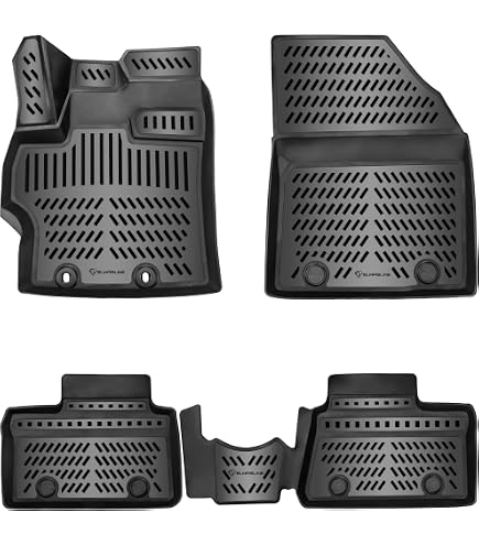 Tappetini In Gomma Su Misura Per Toyota Aygo X/Cross Facelift 2023- – Set Da 4 Pezzi Con Clip Di Fissaggio, Bordo Rialzato 13mm, Design Antiscivolo
