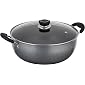 Amazon Brand - Solimo Non Stick Kadhai with Glass Lid (26 cm, Hammertone finish, 3 coat, 2.9mm thickness), Aluminium…