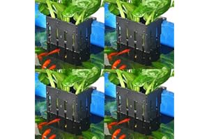 Borlech Upgraded Aquarium Pflanzenhalter mit Haken und Saugnäpfen für Aquarium Aquaponic Pflanzenkultur und Aquascape Dekorationen (Schwarz)