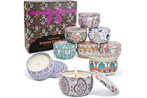 YINUO LIGHT Candle Velas Aromaticas Decorativas, 9x70g Velas Perfumadas, Velas Aromáticas Cera de Soja Natural para Viaje Adecuado para Aromaterapia,Baño,Yoga,Cumpleaños, Día de la Madre y Regalo de San Valentín