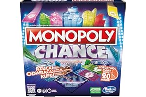 Hasbro Gra planszowa Monopoly Chance, szybka rodzinna gra Monopoly dla od 2 do 4 graczy, 20 min średnio (wersja polska)
