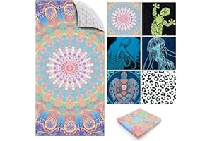 Komicea Ręcznik plażowy XXL, z mikrofibry, duży, 90 x 180 cm, chłonny i szybkoschnący, ręcznik plażowy, z mikrofibry, lekki, bez piasku, do uprawiania sportu, podróży, na plażę, do sauny