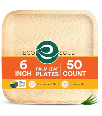 ECO SOUL 100 Vierkante Palmbladborden - 50 Groot + 50 Klein - Composteerbaar Wegwerpservies
