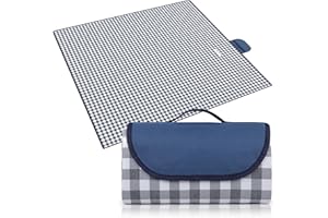 Eucomir 200 * 200CM Couverture de Pique-Nique Tapis de Couverture de Pique-Nique Pliable Imperméable,Le Parc, La Randonnée, Le Camping, Idéal pour Les Voyages en Famille, Bleu Marine