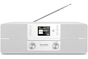 TechniSat DIGITRADIO 371 CD BT - Stereofoniczne radio cyfrowe (DAB+, FM, odtwarzacz CD, Bluetooth, kolorowy wyświetlacz, USB, AUX, gniazdo słuchawkowe, budzik, 10 W, pilot zdalnego sterowania) biały