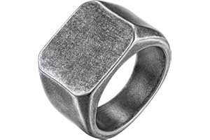 GOLDCHIC JEWELRY Anello Uomo Con Sigillo Quadrato/Rotondo In Acciaio Inossidabile 316L Per Uomo, Anllo Chevalier Anello Uomo Acciaio Inossdiabile Taglia 14,5-32 Regalo per Uomo