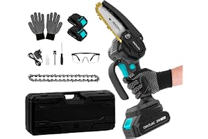 Cecotec 4 tum batteridriven beskärningssåg 21 V MontanaForce 4000 Hand. 400 W, hastighet 25 000 rpm, knappsmörjare, inkl. 2 Nexus-batterier, portfölj, ersättningskedja och tillbehör